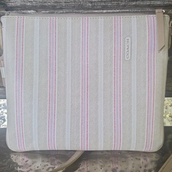 Coach Legacy Weekend Ticking Stripe Med Swingpack Crossbody Bag - Picture 4 of 7